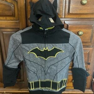 Batman Hood w/mask zip up sweatshirt Sz Small